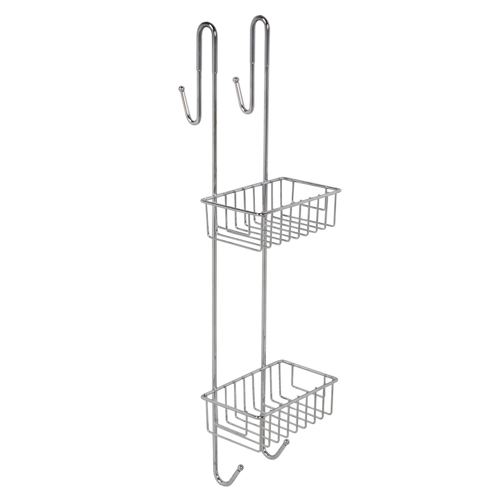 Zuhanykabinra akasztható polc, 2 szintes, 70 cm, krómozott
