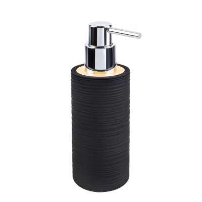 Szappanadagoló, Ksanti, magas, fekete-bambusz, 300 ml
