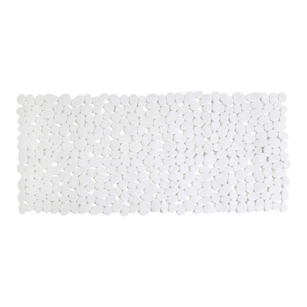 Csúszásgátló kádbetét, kavics mintás, fehér, 90×40 cm