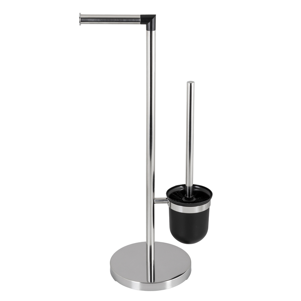 WC-garnitúra állvány, függesztett kefével, ezüst–fekete – 2. kép