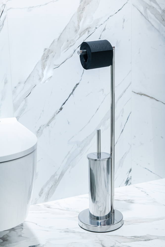 WC-garnitúra állvány kefével, rozsdamentes acél – 2. kép