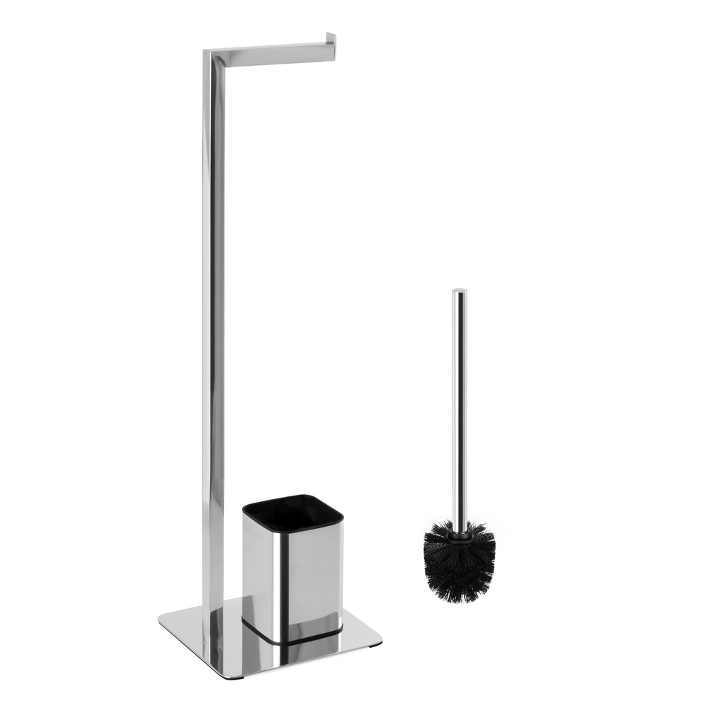 WC-garnitúra állvány, geometrikus, krómozott – 3. kép