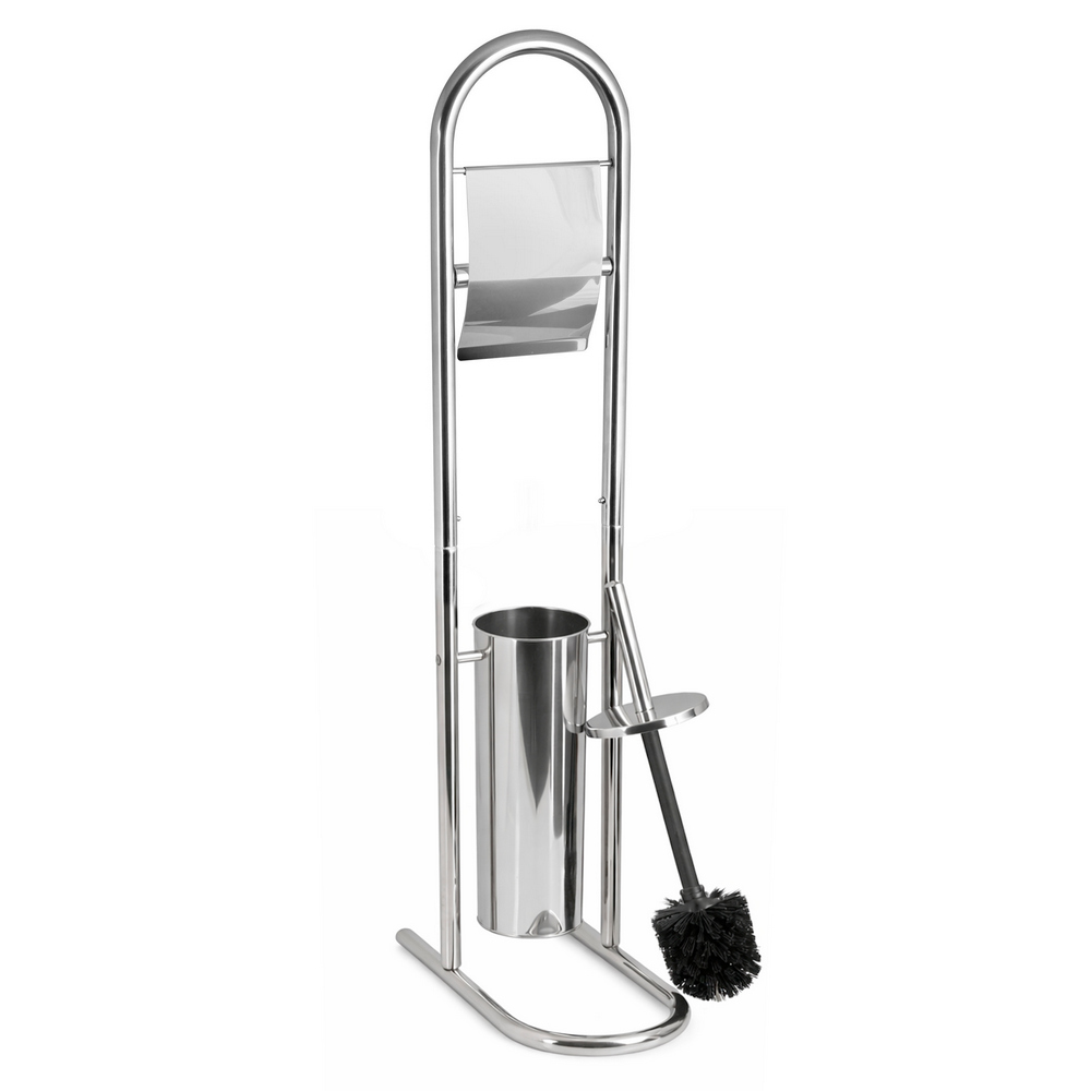 WC-garnitúra állvány fedeles papírtartóval, krómozott – 4. kép